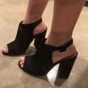 Steve Madden Suede Black Block Heel